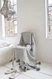 Gray Blanket with pompom