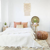 White Moroccan Pompom Blanket