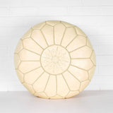 Soft Pink Moroccan Leather Pouf