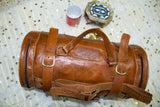 Unisex  Leather kilim brown Travel bag