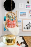 GOLD Moroccan Leather Pouf