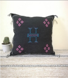 Navy Cactus Berber cushion Pillow