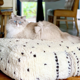White with black dots Ben ourain Kilim Floor Cushion