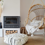 White with black dots Ben ourain Kilim Floor Cushion