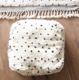 White with black dots Ben ourain Kilim Floor Cushion
