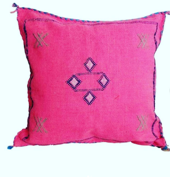 Fushia Cactus Berber cushion Pillow