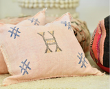 Nude Pink Cactus Berber cushion Pillow