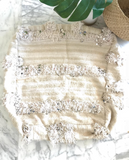 White Ben ourain Kilim Floor Cushion