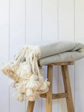 Brided Pompom Moroccan Blanket