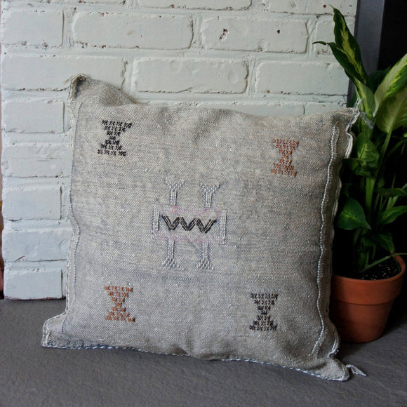 Grey Cactus Berber cushion Pillow