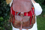 Genuine leather moroccan shoulder bag
