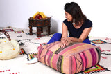 Stunning Moroccan Cushion, Handwoven kilim Floor Cushion