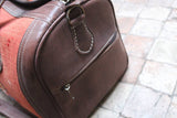 Brown Leather kilim Barrel Travel bag