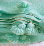 Turquoise Moroccan Pom Pom Blanket