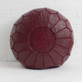 Fushia Moroccan Leather Pouf